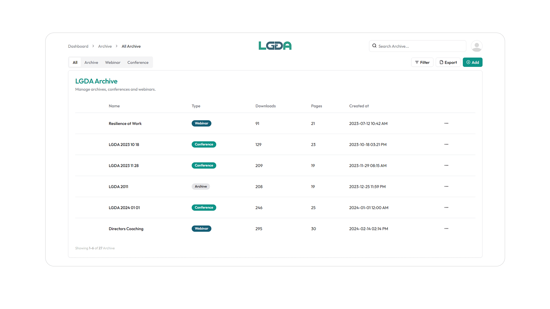 LGDA DASHBOARD